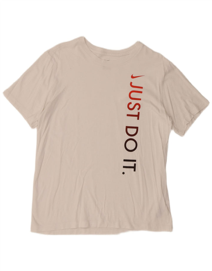 Camiseta gráfica masculina Nike grande algodão branco