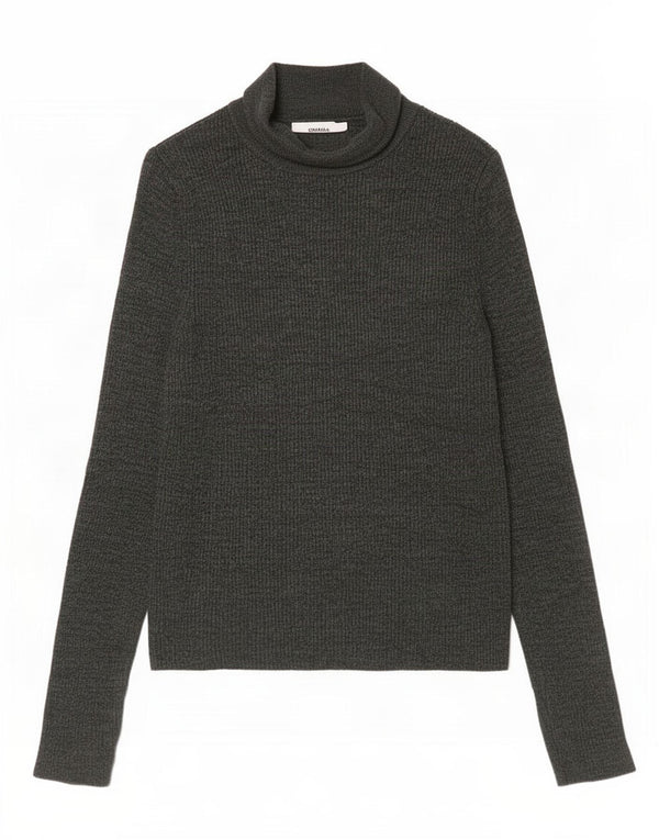 Suéter feminino Zara com gola tartaruga Reino Unido 14 grande cáqui