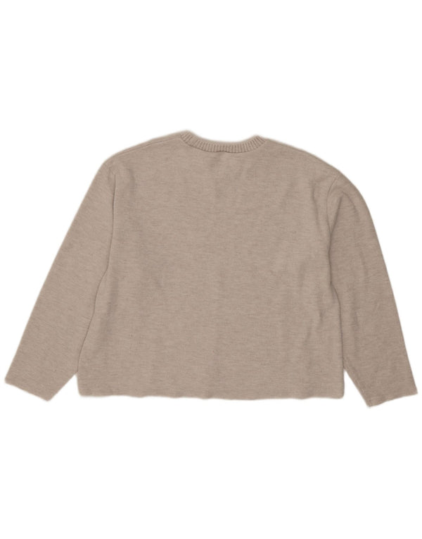 Blusa feminina Zara Top UK 16 grande poliéster bege