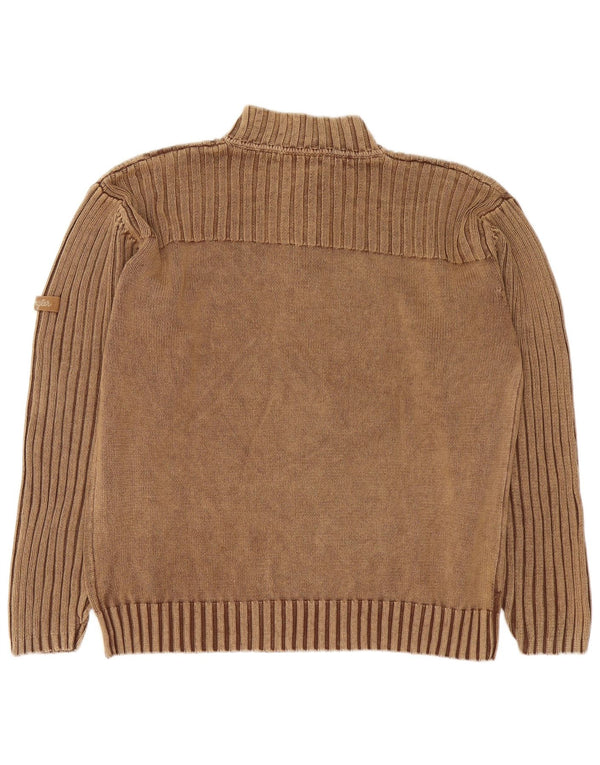 Wrangler Suéter masculino com zíper e gola XL algodão marrom