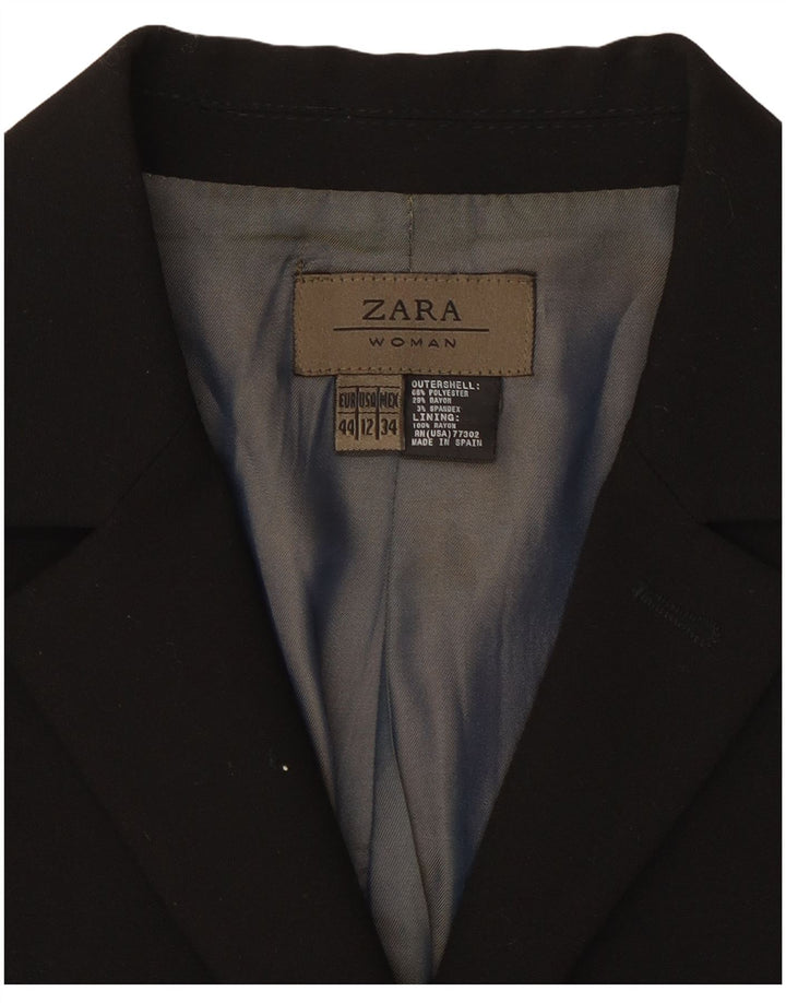 Jaqueta blazer feminina Zara Longline 4 botões EU 44 XL preto poliéster