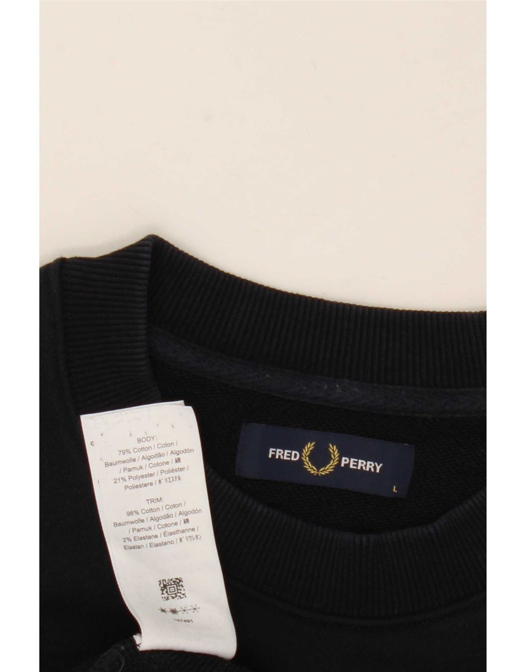 Fred Perry moletom masculino jumper grande algodão azul marinho