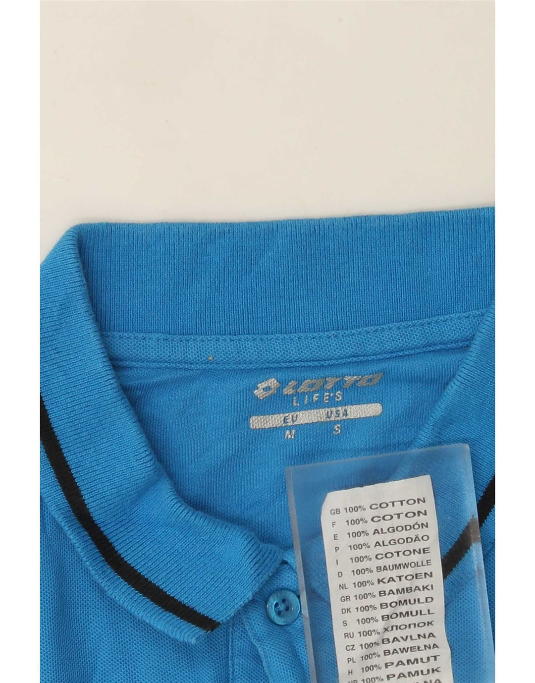 Camisa polo masculina Lotto algodão azul médio