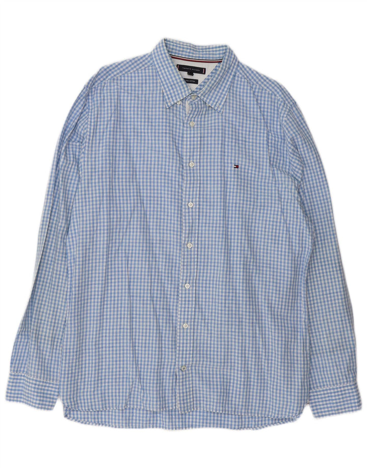 Camisa masculina Tommy Hilfiger XL azul gingham linho