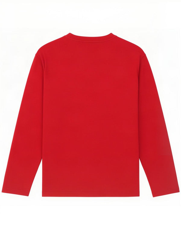 Champion Mens Graphic Top Manga Longa Grande Algodão Vermelho