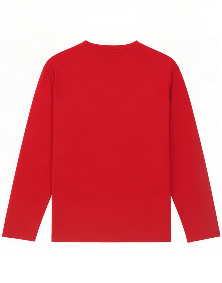 Champion Mens Graphic Top Manga Longa Grande Algodão Vermelho