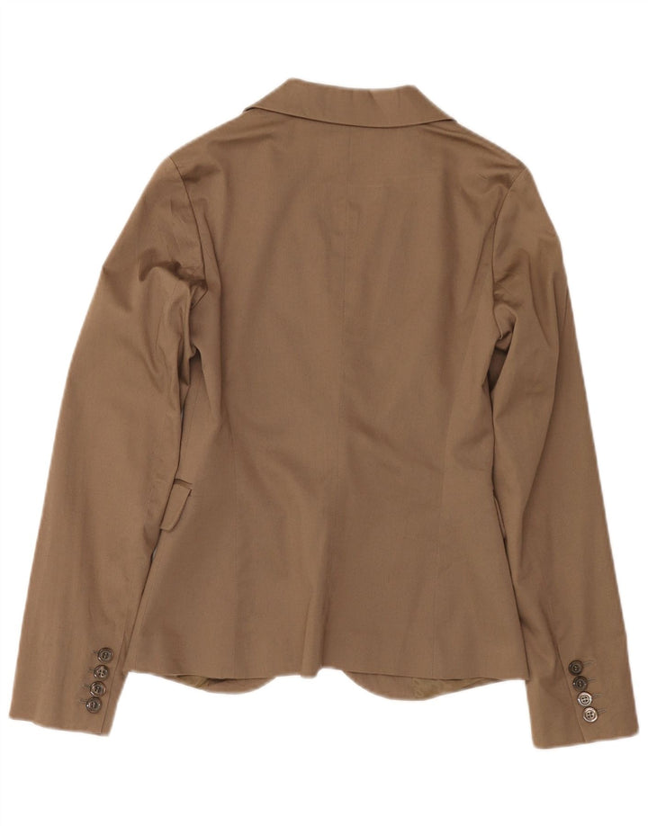 Jaqueta blazer feminina SISLEY com 2 botões IT 38 XS algodão marrom