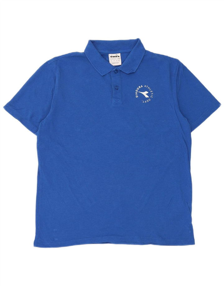 Camisa polo masculina Diadora algodão azul médio