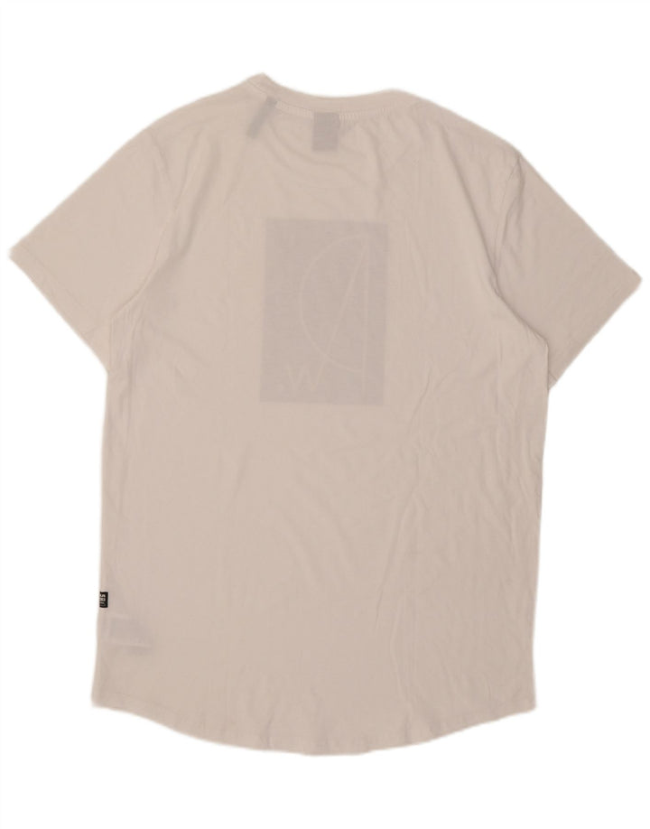 Camiseta gráfica masculina G-Star Top grande de algodão branco