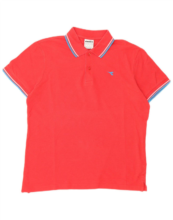 Camisa polo masculina Diadora médio algodão vermelho