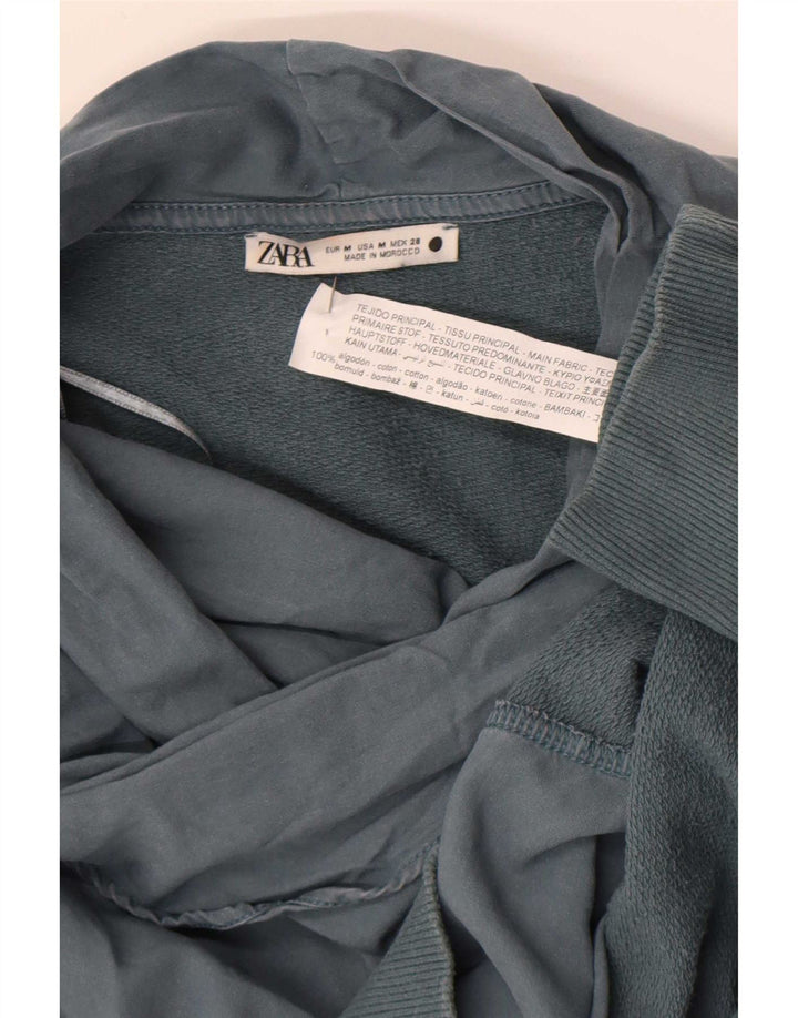 Zara moletom feminino oversized jumper UK 14 algodão cinza médio