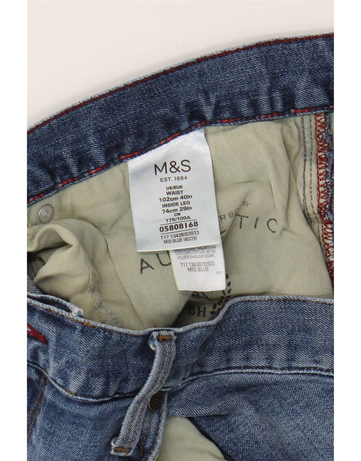 Jeans retos masculinos Marks & Spencer W40 L29 algodão azul