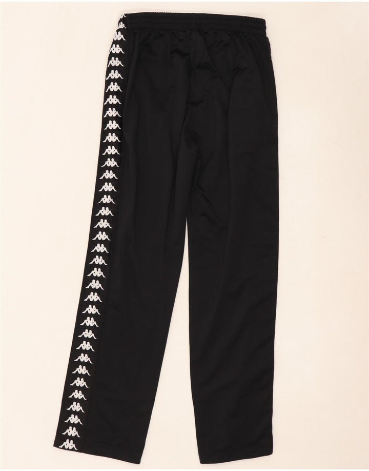 Calça de treino masculina KAPPA com estampa gráfica grande de poliéster preto