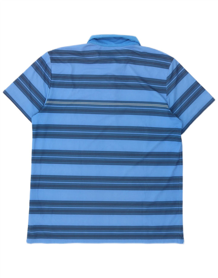 Camisa polo masculina Nike Dri Fit grande poliéster listrado azul