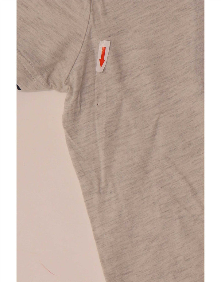 Desigual Camiseta masculina gráfica grande algodão cinza