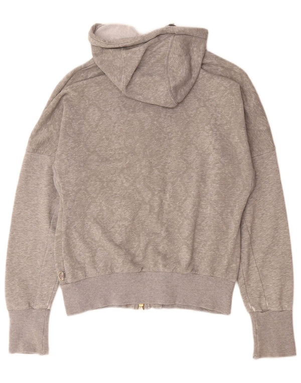 Suéter Nike feminino com capuz e zíper UK 10/12 algodão cinza médio