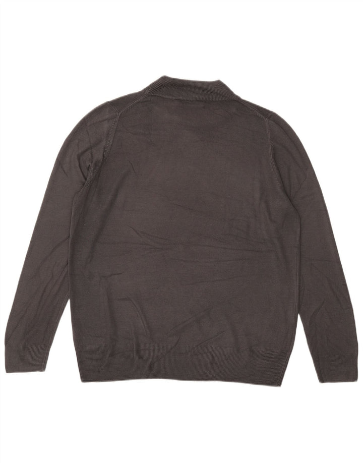 Suéter feminino Marks & Spencer com gola tartaruga Reino Unido 16 grande cinza acrílico