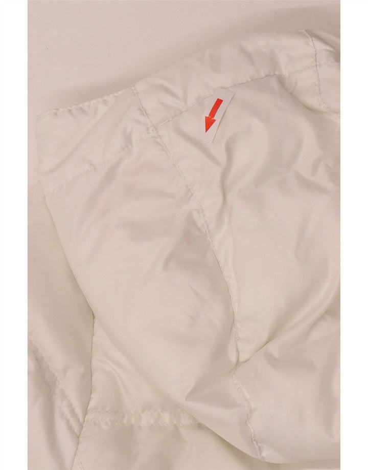Casaco acolchoado oversized com capuz feminino Adidas UK 6 XS branco poliéster