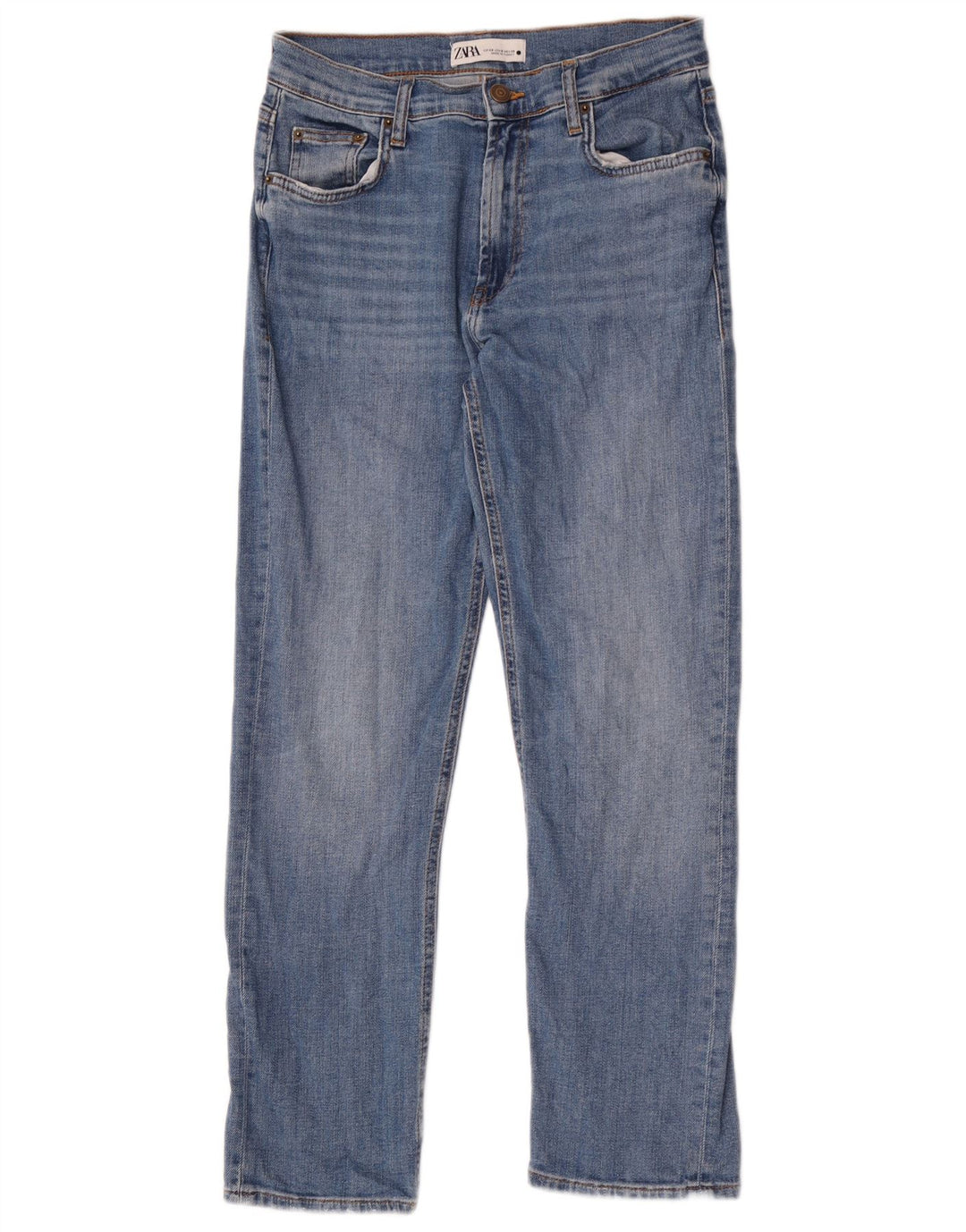 Calça jeans reta feminina Zara EU 40 médio W30 L27 algodão azul