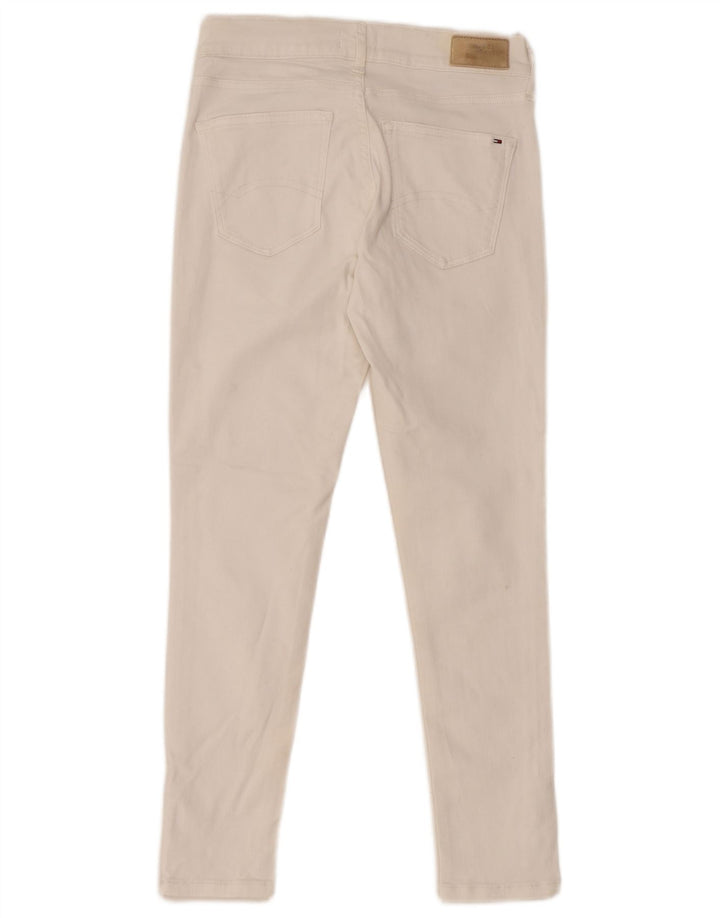 Jeans skinny de cintura média TOMMY HILFIGER W25 L25 algodão branco