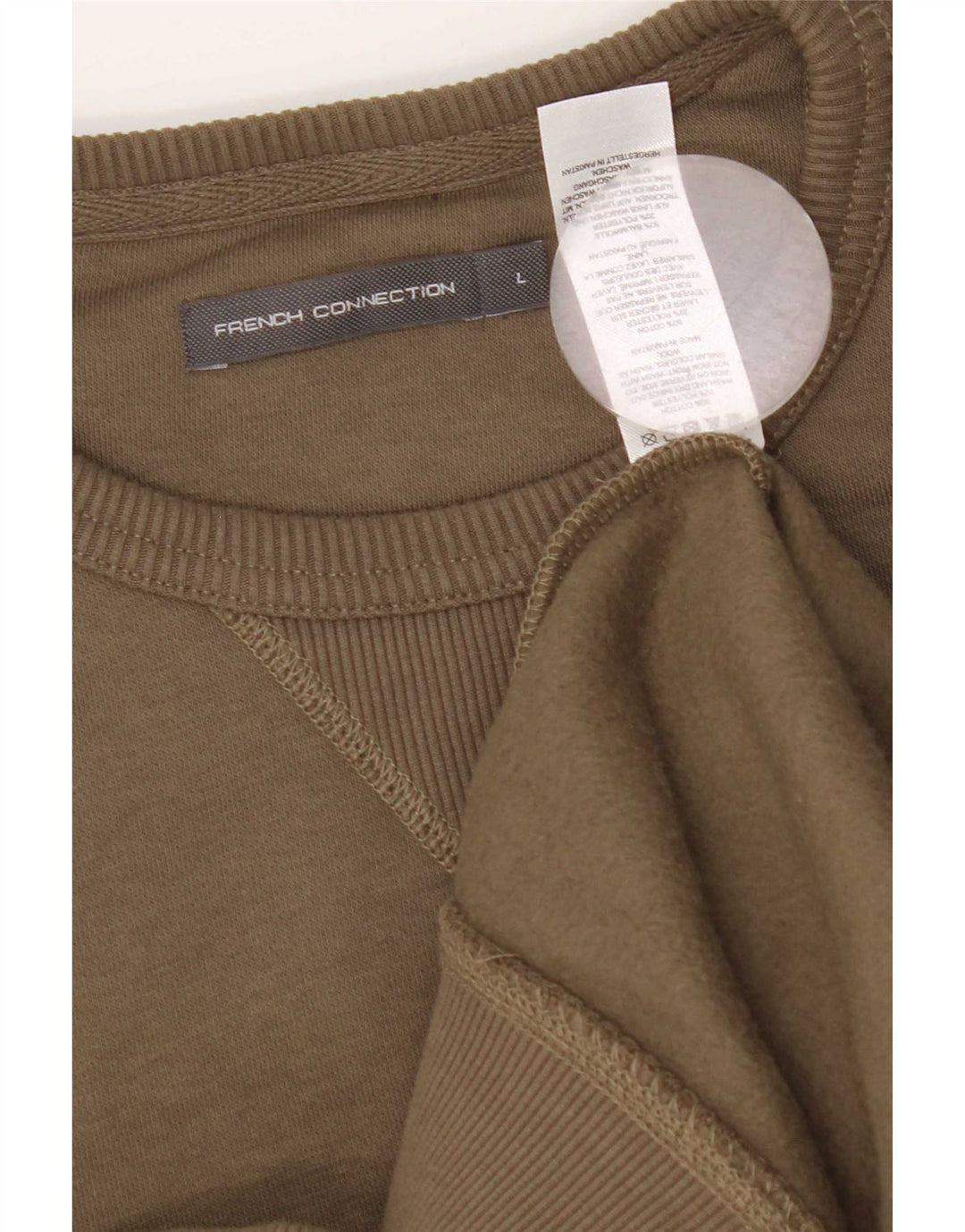 Moletom masculino French Connection Jumper grande algodão cáqui