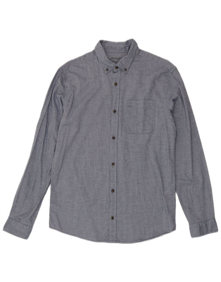 Camisa masculina de flanela Jack & Jones grande algodão espinha de peixe azul