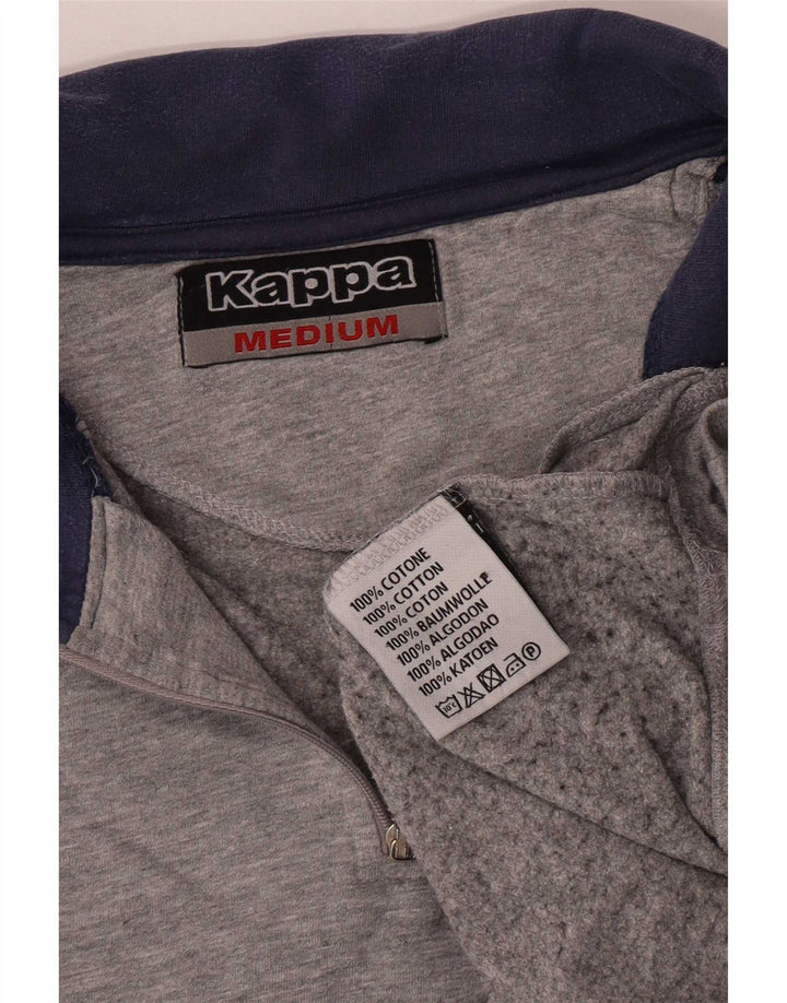 Kappa moletom gráfico feminino jumper UK 14 bloco cinza médio
