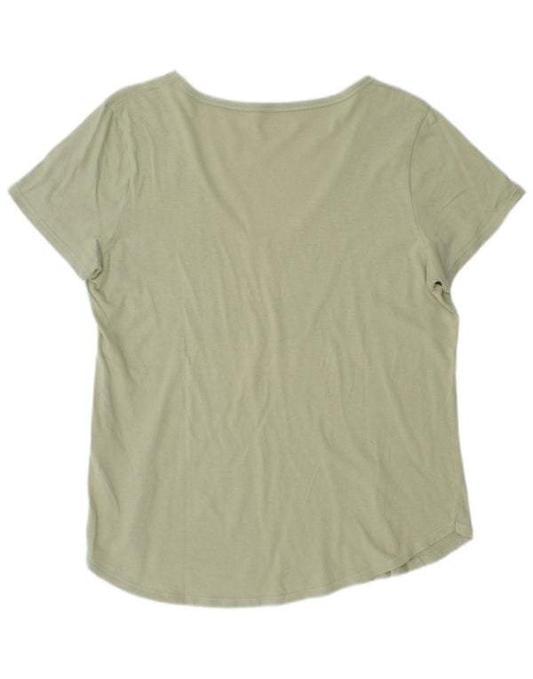 Camiseta feminina Abercrombie & Fitch Reino Unido 14 grande algodão cáqui