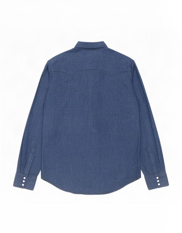 Camisa jeans masculina Levi's grande algodão azul