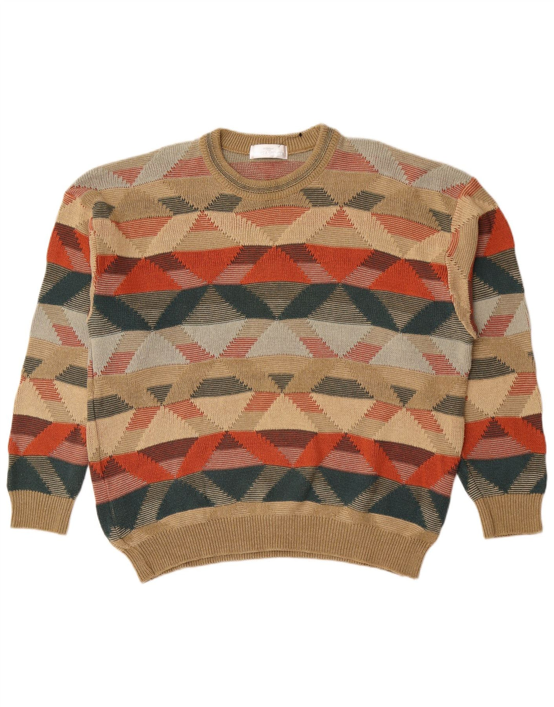 Suéter masculino Marks & Spencer com gola redonda XL multicolorido geométrico