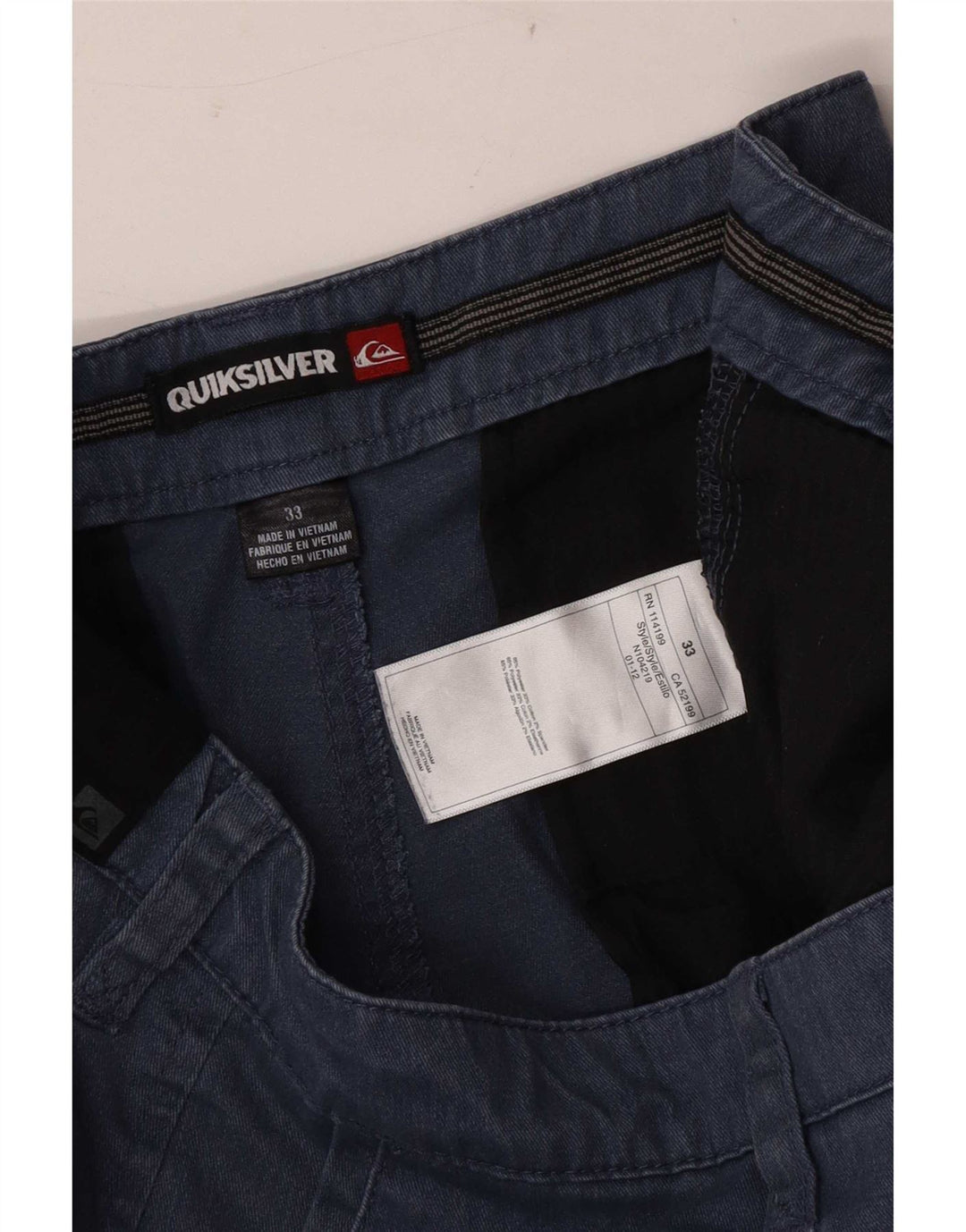 Quiksilver Mens Chino Shorts W33 Médio Algodão Azul