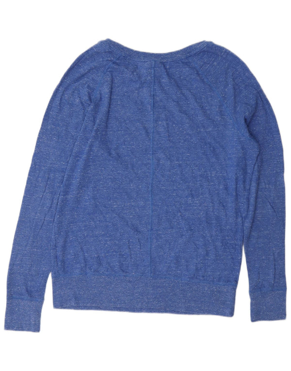 Moletom feminino Nike Jumper UK 14 algodão manchado azul médio