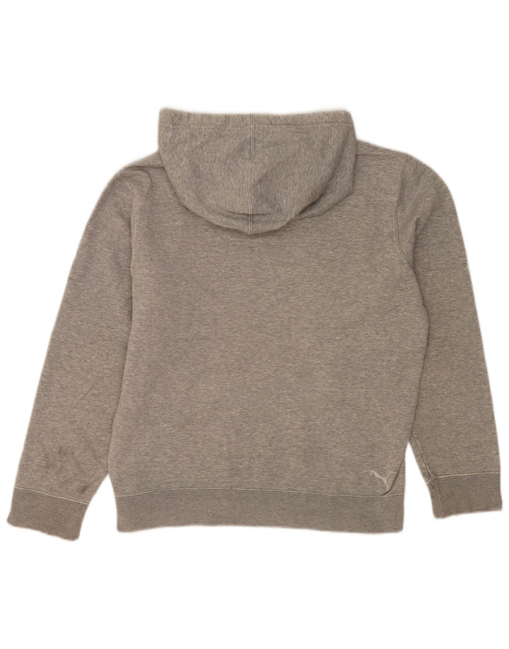 Puma masculino gráfico moletom com capuz pequeno cinza manchado