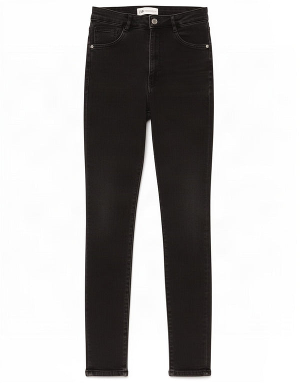 Calça jeans skinny feminina Zara EU 36 XS W26 L27 algodão preto