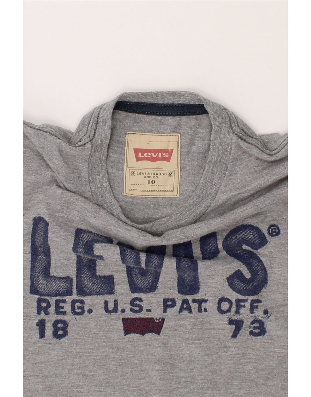 LEVI'S Boys Graphic T-Shirt Top 9-10 Years Grey Cotton Vintage Levi's and Second-Hand Levi's from Messina Hembry 