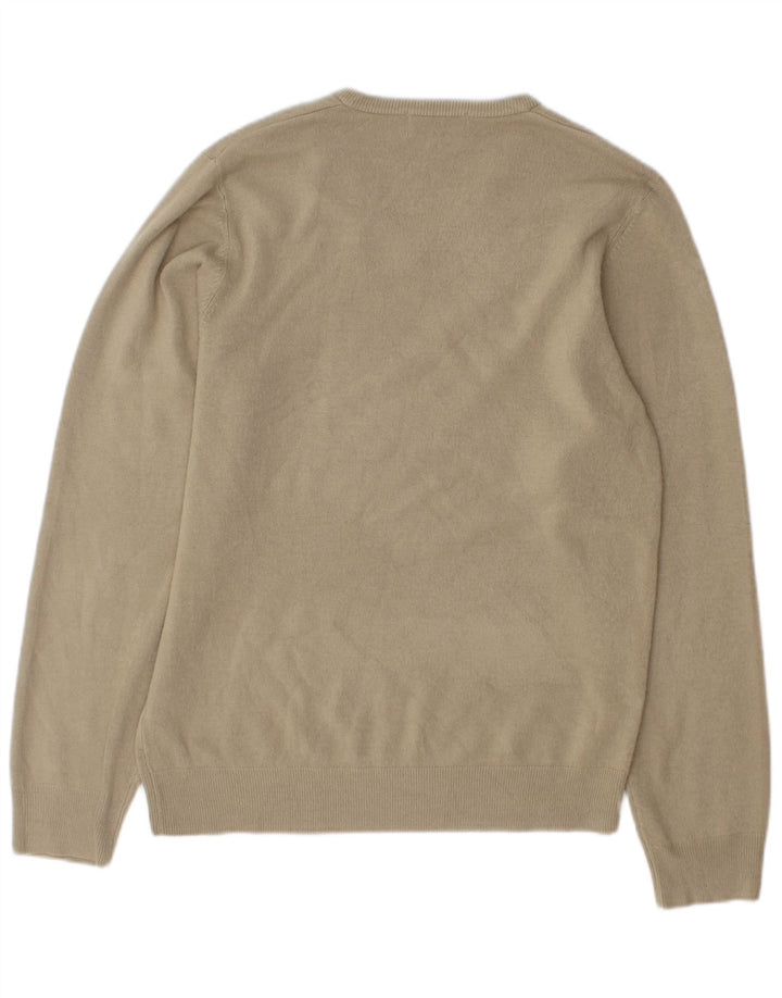 Suéter masculino Marks & Spencer Blue Harbor com decote em V médio bege