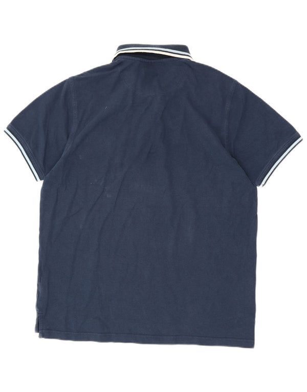 Camisa polo masculina Pierre Cardin Regular Fit grande algodão listrado azul marinho