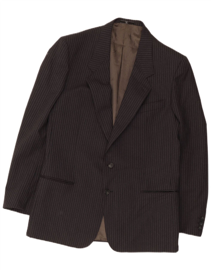 Valentino Jaqueta masculina Longline 2 botões Blazer IT 52 XL cinza risca de giz