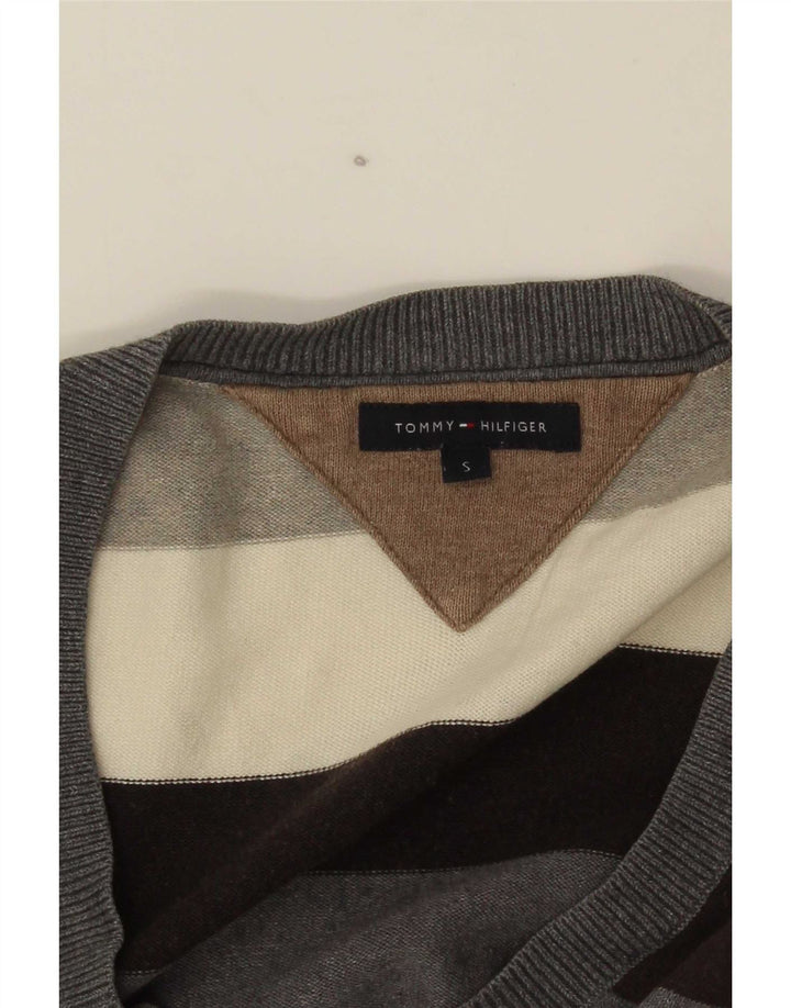 Suéter feminino Tommy Hilfiger com decote em V Reino Unido 10 pequeno multicolorido