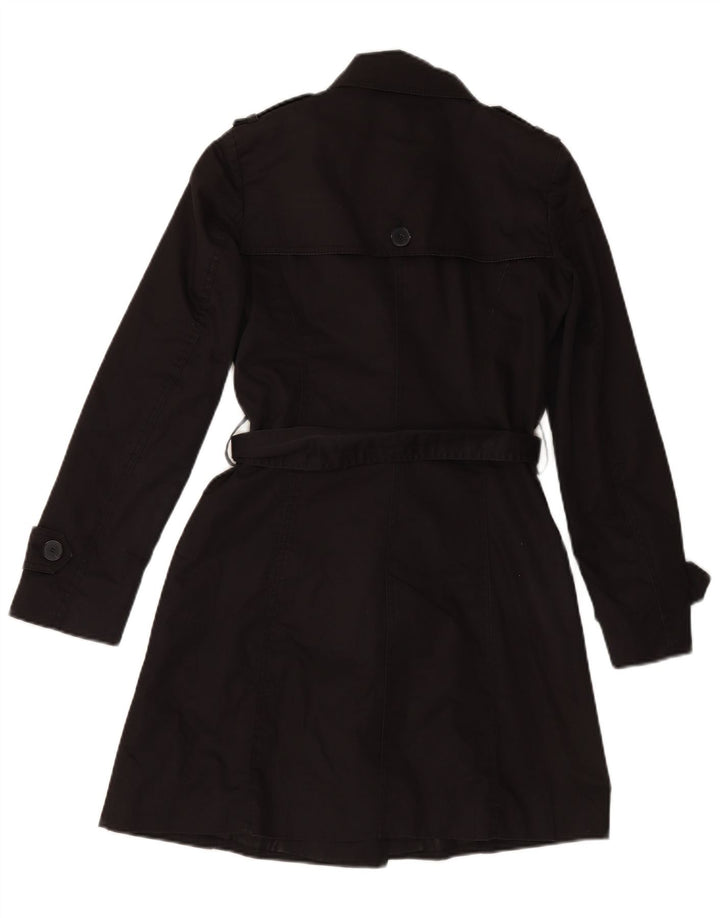 Trench Coat feminino ZARA UK 6 XS algodão preto