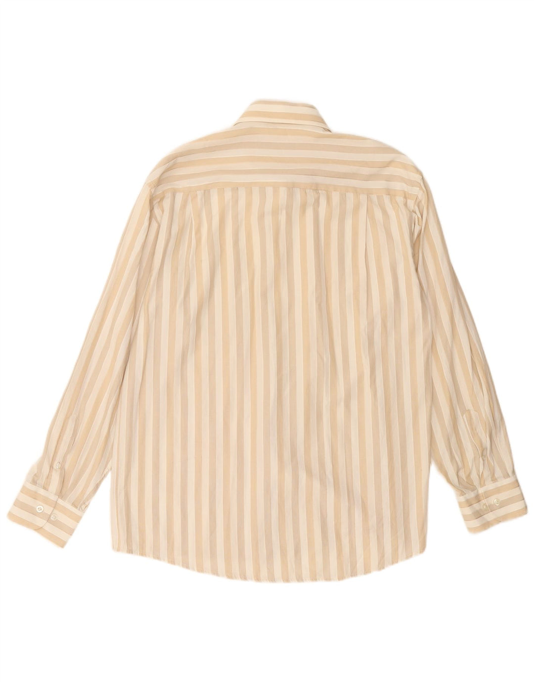 Camisa masculina vintage grande listrada bege