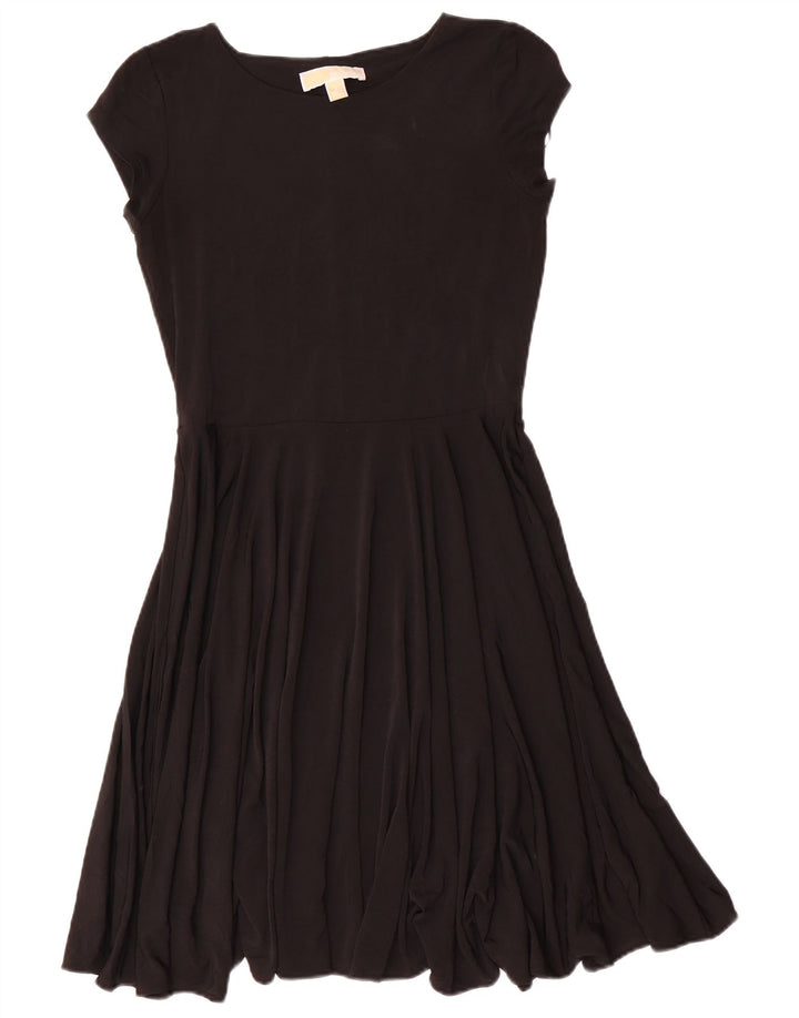 Vestido feminino Michael Kors A-Line UK 10 pequeno poliéster preto