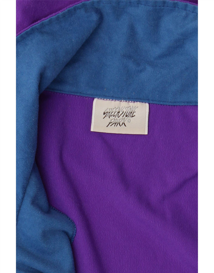 Suéter masculino Greenstone Park com zíper e gola em bloco colorido roxo médio