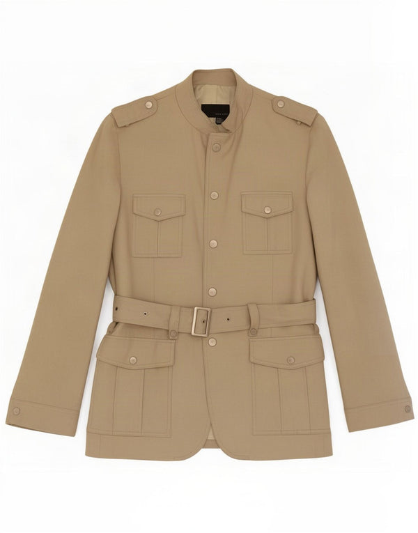 Jaqueta militar masculina Zara UK 40 grande linho bege