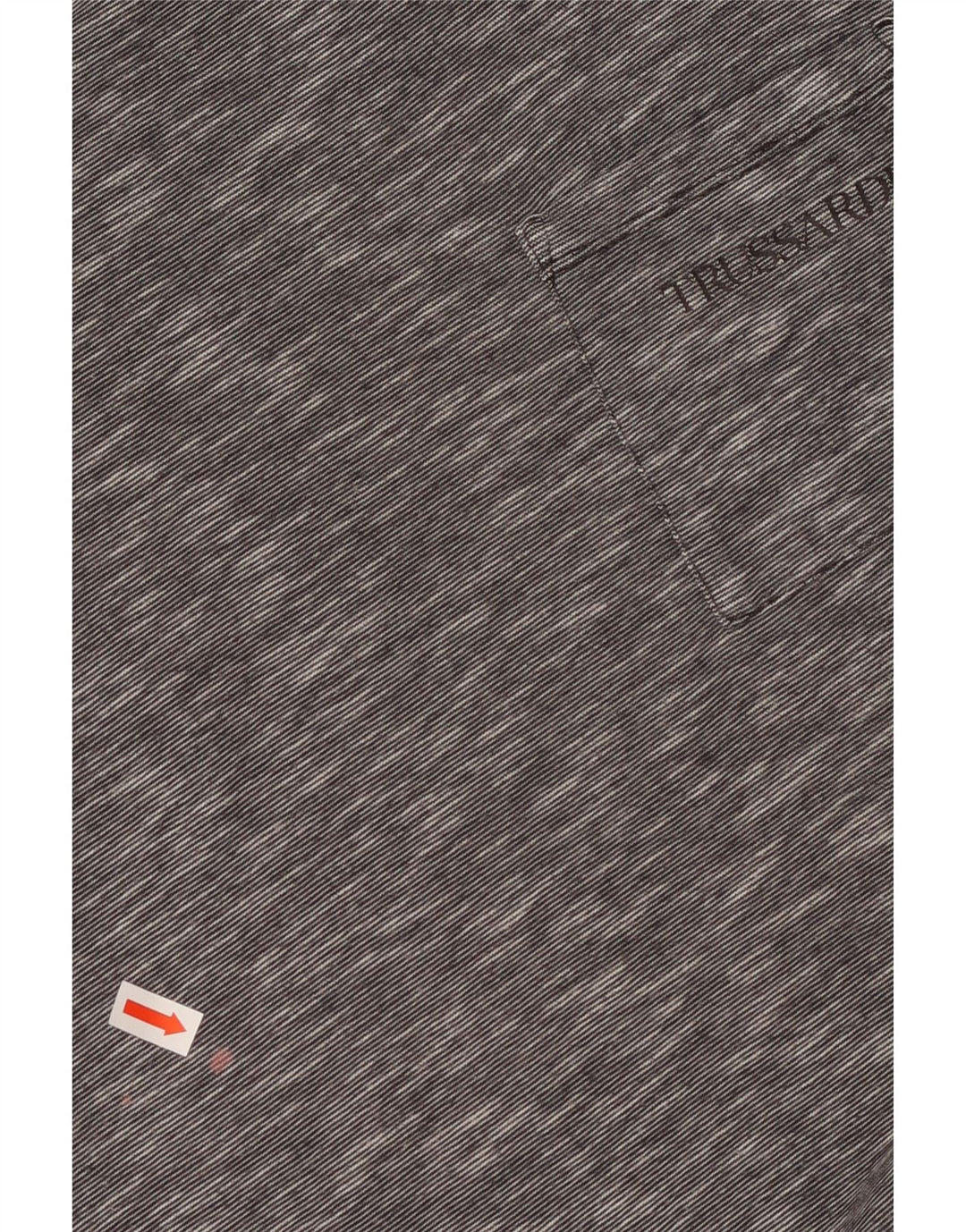 Camiseta masculina TRUSSARDI pequena algodão manchado cinza