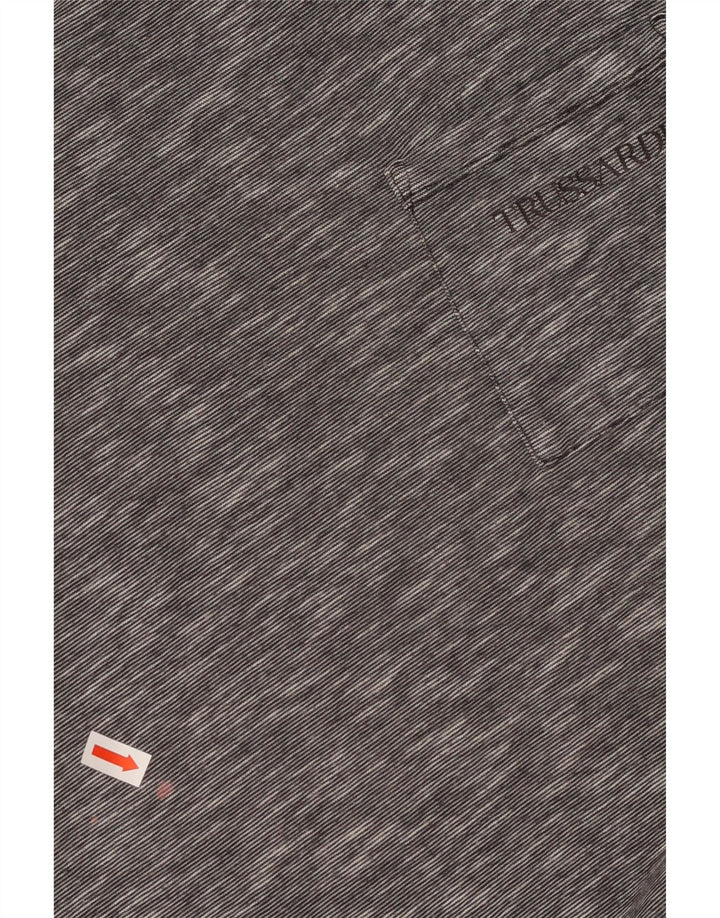 Camiseta masculina TRUSSARDI pequena algodão manchado cinza
