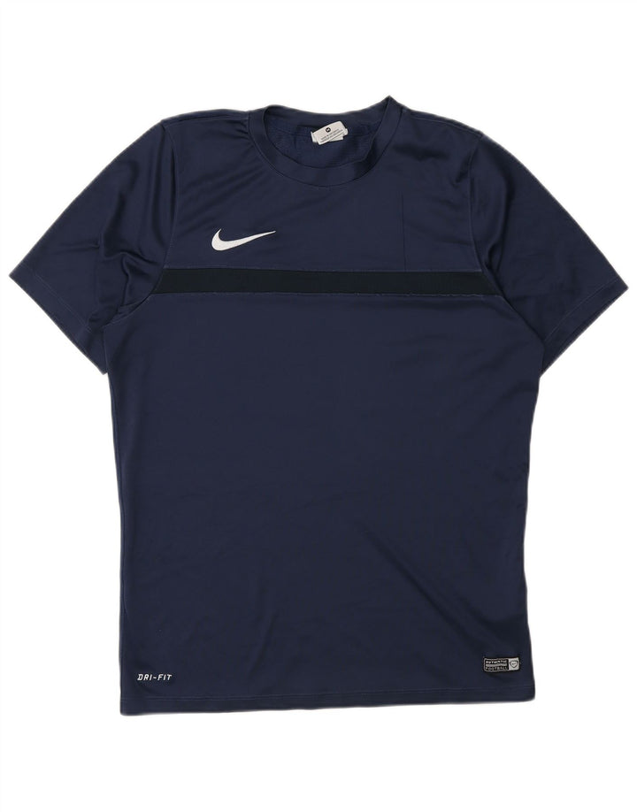 Camiseta Nike Masculina Dri Fit Top Médio Azul Marinho Poliéster