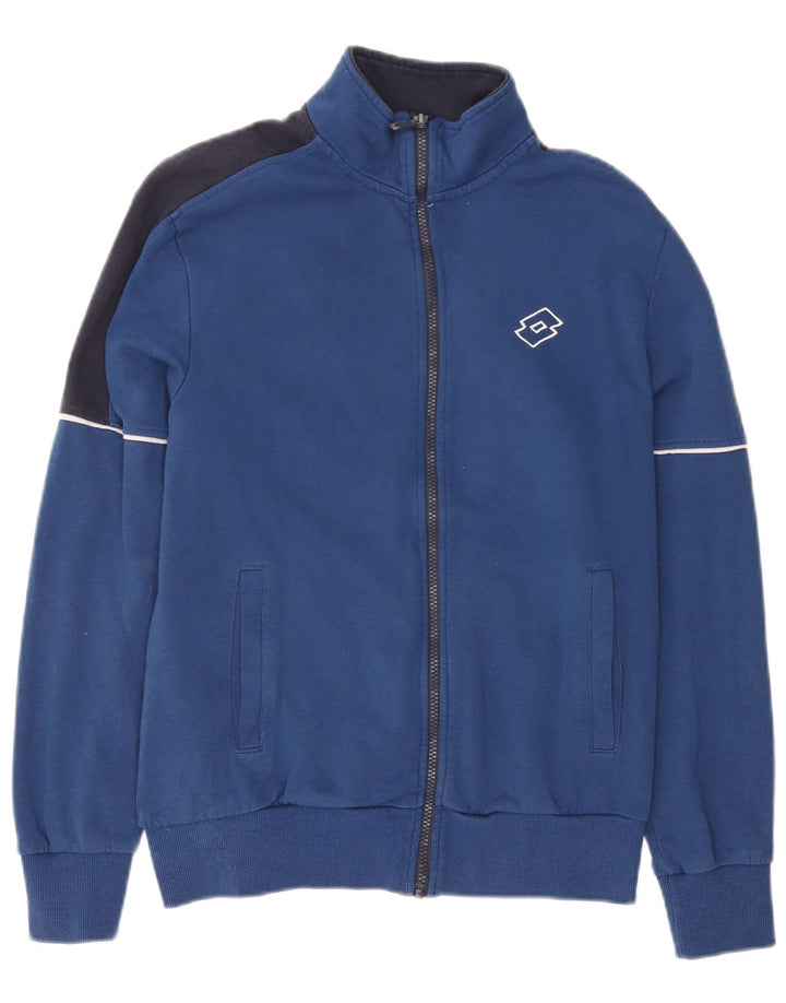 Lotto Mens Treino Top Jaqueta Grande Azul Colorblock Algodão