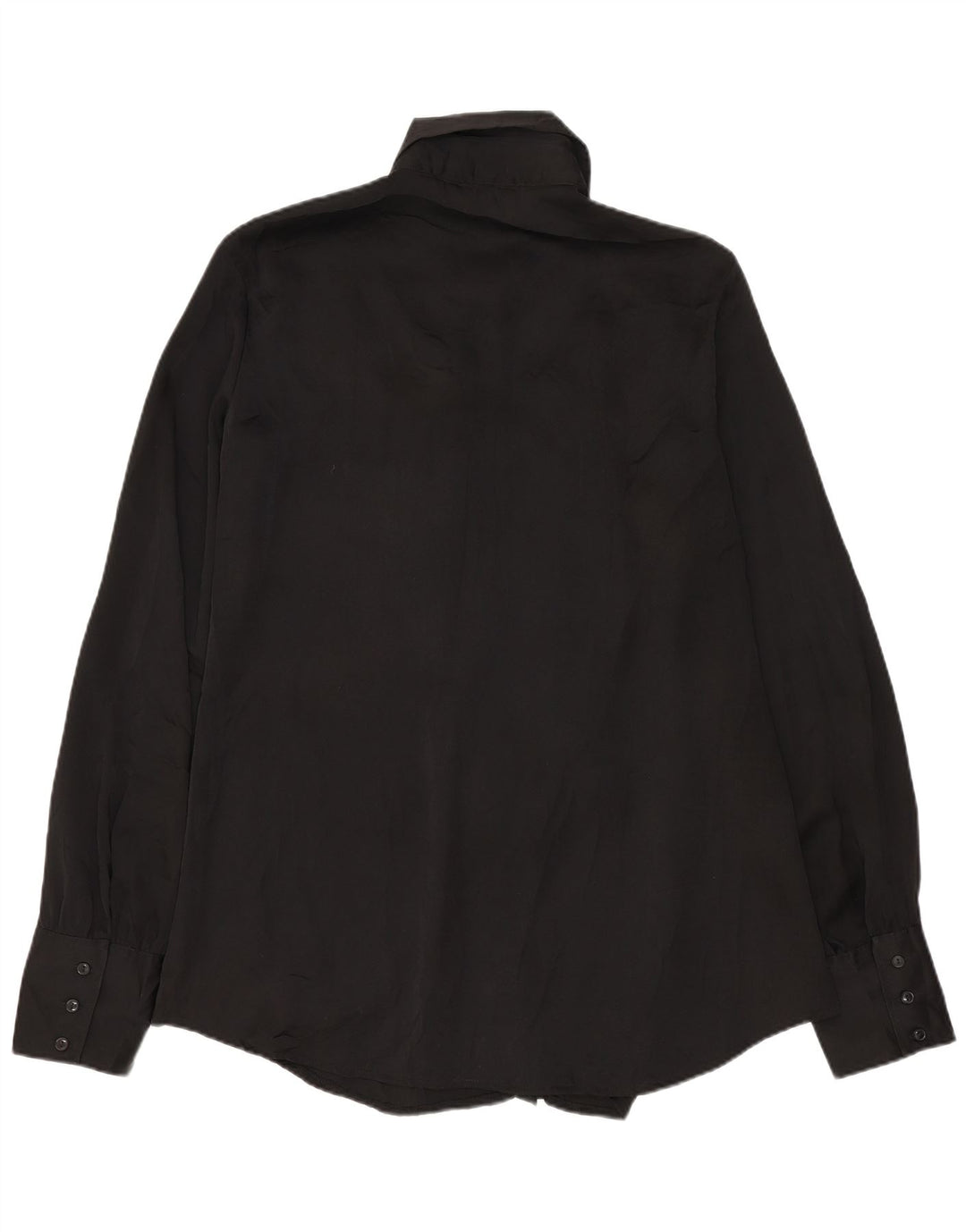 Camisa feminina Benetton com babados na frente Reino Unido 14 médio preto