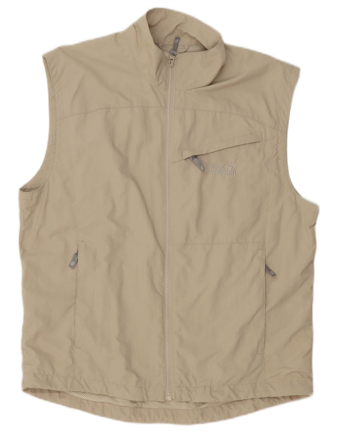 Jack Wolfskin Jaqueta masculina sem mangas para treino, Reino Unido 36/38 Médio Bege